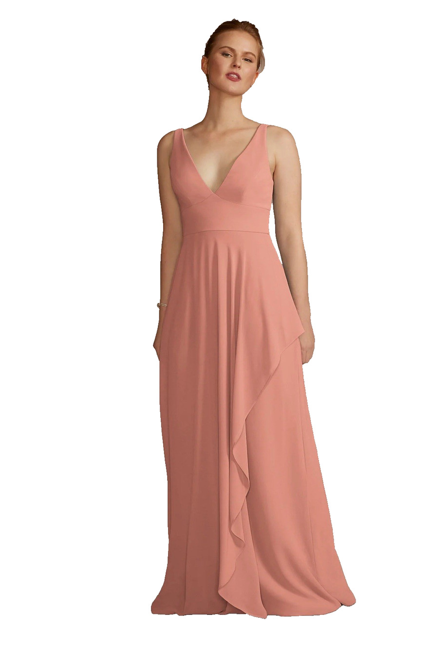 Celebrate DB Studio Desert Coral Formal Gown Dress Size 18 Sleeveless Ruffle